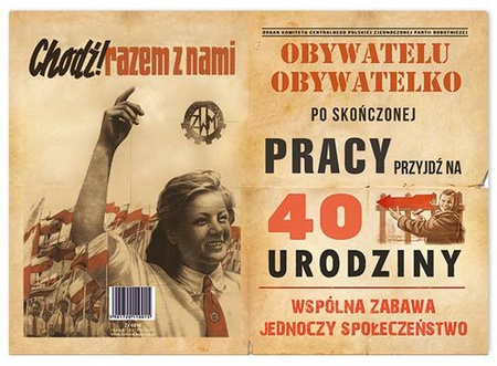 Zaproszenia PRL na 40 urodziny OBYWATELU 10szt