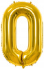Balon ZŁOTY foliowy CYFRA 0 na urodziny jubileusz rocznicę imprezę 100cm