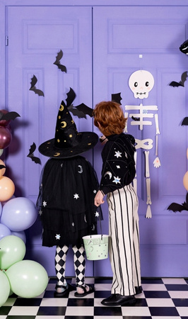 Duża Dekoracja Wisząca Szkielet Biały Girlanda Ozdoba na Halloween 110cm