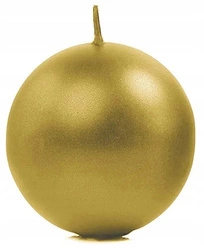 Świeca metalizowana kula ZŁOTA na stół ślub urodziny komunię wesele 6cm