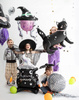 Duży Balon foliowy Czarny Kot Holograficzny na Urodziny Halloween 96x95cm