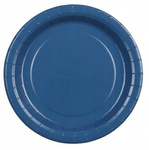 Talerzyki Papierowe Granatowe na Urodziny Ślub Komunię Chrzest 18cm 6szt