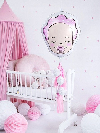 DUŻY Balon foliowy BOBAS DZIEWCZYNKA BABY SHOWER
