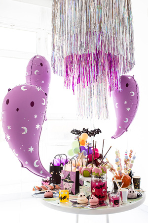 Naklejki na Ścianę Czarne Okno Balony Ozdoba Dekoracja na Halloween 56szt