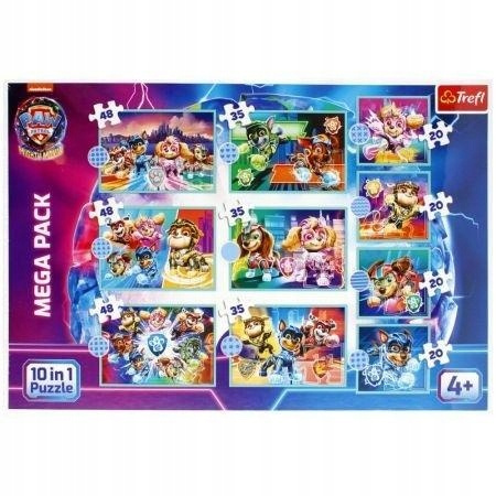 Puzzle PSI PATROL WIELKI FILM Wesoły dzień piesków układanki 10w1 TREFL 4+