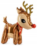Duży Balon Stojący Renifer Rudolf Foliowy na Święta Boże Narodzenie 50x62cm