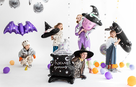 Duży Balon foliowy Nietoperz Czarny Dekoracja na Urodziny Halloween 40x13cm