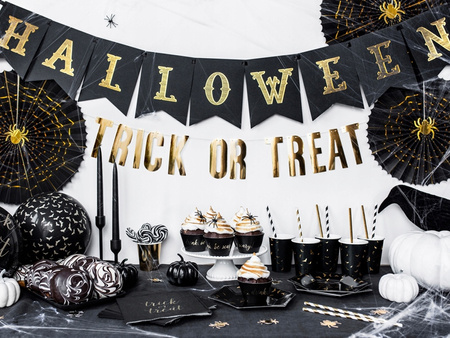 Duże Balony Czarne Nietoperze Złote Ozdoby Dekoracje na Halloween 6szt 36cm