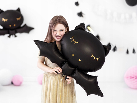 Duży Balon foliowy Nietoperz Czarny Dekoracja na Urodziny Halloween 80x52cm