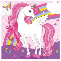 Serwetki urodzinowe JEDNOROŻEC roczek 33cm 20szt