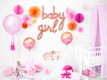 DUŻY Balon foliowy Różowe Złoto GIRL na Urodziny Baby Shower Roczek 77x70cm