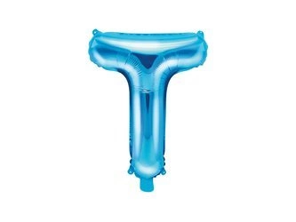 Balon NIEBIESKI foliowy Litera T 35cm na urodziny