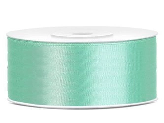 Tasiemka MIĘTOWA wstążka 25mm satynowa 25m atłasow
