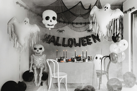 Duży Balon foliowy Kościotrup Szkielet XXL Dekoracja na Halloween 46x129cm