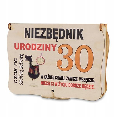 Pudełko Niezbędnik 30 urodziny prezent drewniane