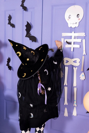 Duża Dekoracja Wisząca Szkielet Biały Girlanda Ozdoba na Halloween 110cm