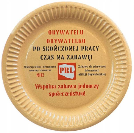 Talerzyki papierowe PRL 18cm urodzinowe 6szt