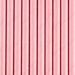 Słomki papierowe JASNE RÓŻOWE na roczek urodziny