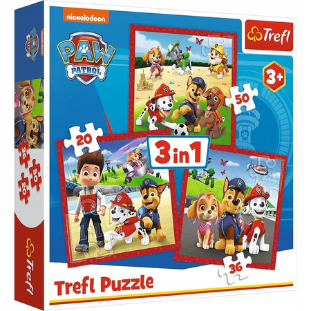 Puzzle PSI PATROL Wesołe Pieski SKYE układanka PREZENT dla dzieci TREFL 3w1