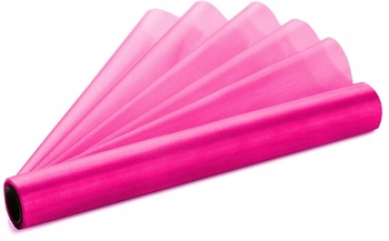 Organza gładka CIEMN RÓŻOWA dekoracyjna rolka na stół Ślub urodziny 0,16x9m