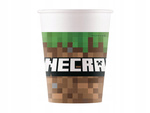 Kubeczki MINECRAFT papierowe PIKSELE zielone TNT na urodziny 200ml 8szt