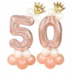 Zestaw ROSE GOLD na 50 urodziny RÓŻOWE ZŁOTO balon