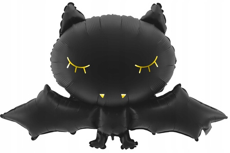 Duży Balon foliowy Nietoperz Czarny Dekoracja na Urodziny Halloween 80x52cm