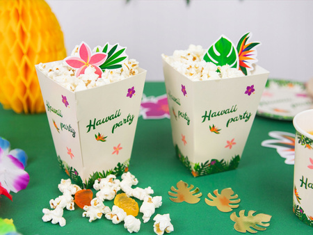 Duże Pudełka Hawaii Party Hawajskie na popcorn słodycze Urodziny Roczek 6sz