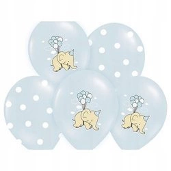 Balony NIEBIESKI SŁONIK na urodziny roczek 5szt