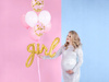 DUŻY Balon foliowy Złoty Napis GIRL na Urodziny Baby Shower Roczek 77x70cm