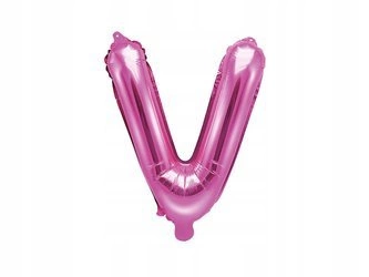 Balon RÓŻOWY foliowy Litera V 35cm na urodziny