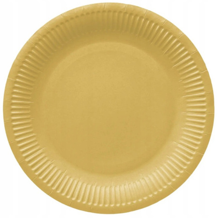 Talerzyki Złote Ślub Wesele Urodziny Roczek Chrzest Komunia Gold 23cm 8szt