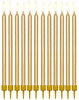 DŁUGIE Świeczki ZŁOTE 12szt na urodziny tort 12cm