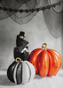 Balon Stojący foliowy Dynia 3D Czarno Kremowy Dekoracja na Halloween 58cm