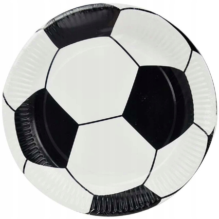 Talerzyki papierowe Piłka Nożna na Urodziny Roczek Soccer Ball 18cm 8szt