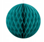 Kula bibułowa Honeycomb Turkus Lagoon Blue wisząca na Urodziny Wesele 10cm