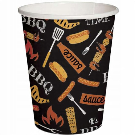 Kubeczki BBQ Party na Grill Garden Party Urodziny Roczek Lato 250ml 8szt
