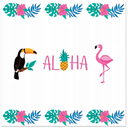 Serwetki papierowe Aloha Party Hawajskie na urodziny roczek 33x33cm 20szt