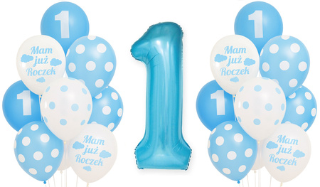 Zestaw balon na roczek pierwsze 1 urodziny CHŁOPCA