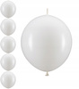 Balony z Łącznikiem Białe do Girland Łuków na Urodziny Ślub Wesele 33cm 5sz