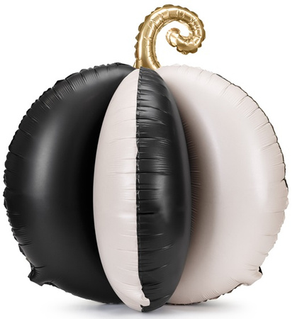 Balon Stojący foliowy Dynia 3D Czarno Kremowy Dekoracja na Halloween 58cm