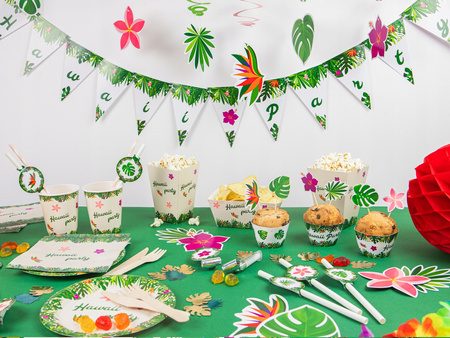 Duże Pudełka Hawaii Party Hawajskie na popcorn słodycze Urodziny Roczek 6sz