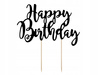 TOPPER na tort HAPPY BIRTHDAY CZARNY 22,5cm ROCZEK