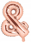 Balon RÓŻOWE ZŁOTO Litera & Znak alfabet na ślub urodziny ROSE GOLD 40cm