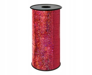 Wstążka CZERWONA Holograficzna do balonów 92m 5mm