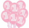 Balony 1 Różowe 5szt. na Roczek 30cm Urodziny