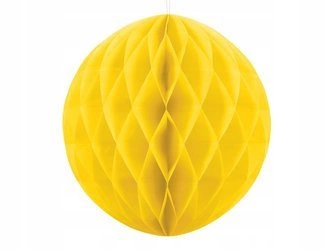 Kula bibułowa ŻÓŁTA 30cm na Urodziny Wesele 1szt
