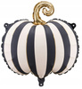 Balon foliowy Dynia Paski Kremowe Czarne Dekoracja na Halloween 39x38cm