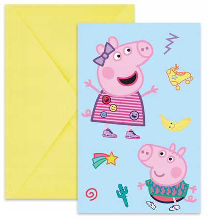 Zaproszenia Świnka Peppa Pig na urodziny roczek 6s