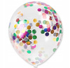 Balony z KONFETTI KOLOROWYM przezroczyste DUŻE x5